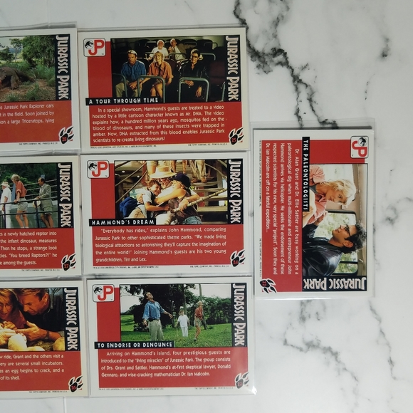 Vintage JP Topps Trading Cards Lot of 10 Jurassic Park Movie Cards Lot #13 - Picture 8 of 12